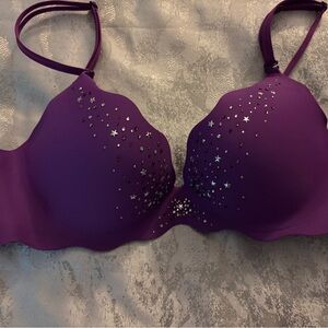 Victoria's Secret Purple Sparkle Star Embellished Bra